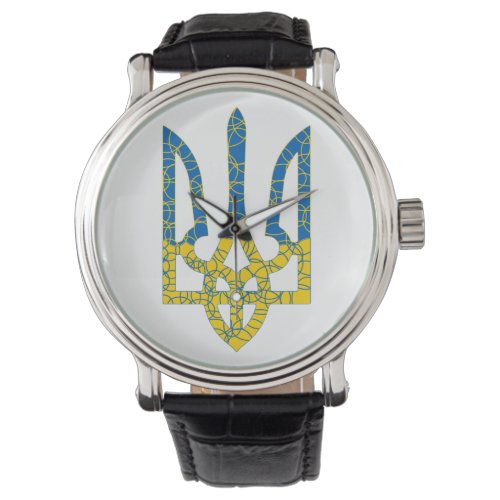 Ukrainian trident textured flag of Ukraine colors Watch