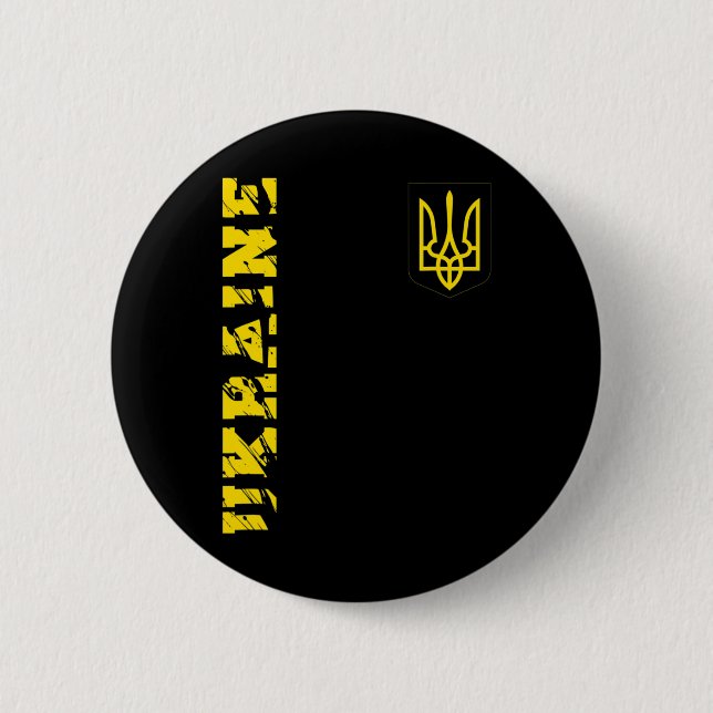 Ukrainian Trident Ukraine Shirt Tryzub Support Gif Button (Front)