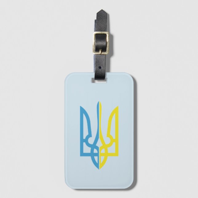 Ukrainian Tryzub Blue/Yellow Luggage Tag (Front Vertical)