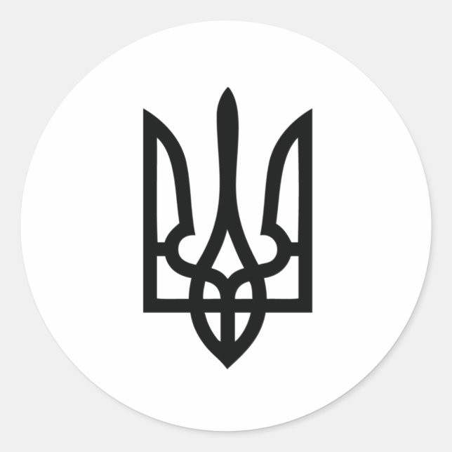 Ukrainian Tryzub Classic Round Sticker (Front)
