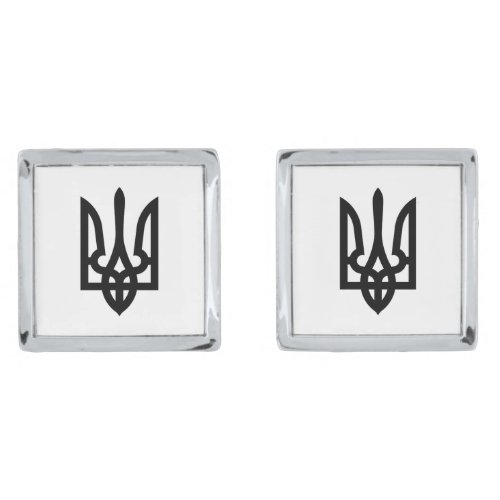 Ukrainian Tryzub Silver Cufflinks