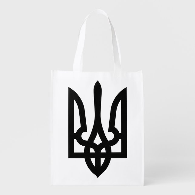 Ukrainian Tryzub Single-Sided Grocery Bag (Front)
