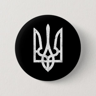 Ukrainian Tryzub Symbol - Ukraine Trident For Wome Button
