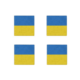 Ukrainian (Ukraine) Flag Stone Magnet