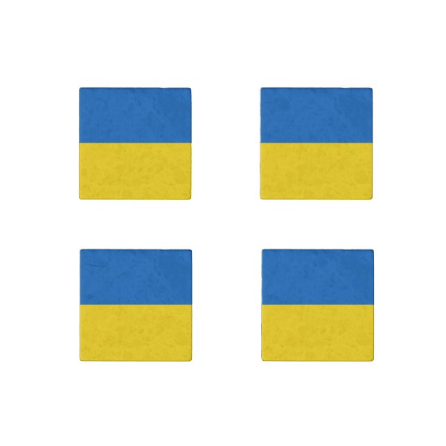 Ukrainian (Ukraine) Flag Stone Magnet (Front)