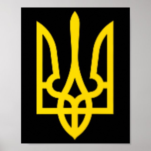 Ukrainian Ukraine Trident Zelensky Golden Trident  Poster (Front)