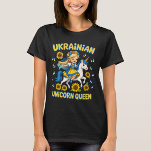 Ukrainian Unicorn Queen Girl Sunflower Pride Souve T-Shirt