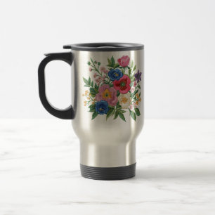 Ukrainian vushuvanka folk art  travel mug