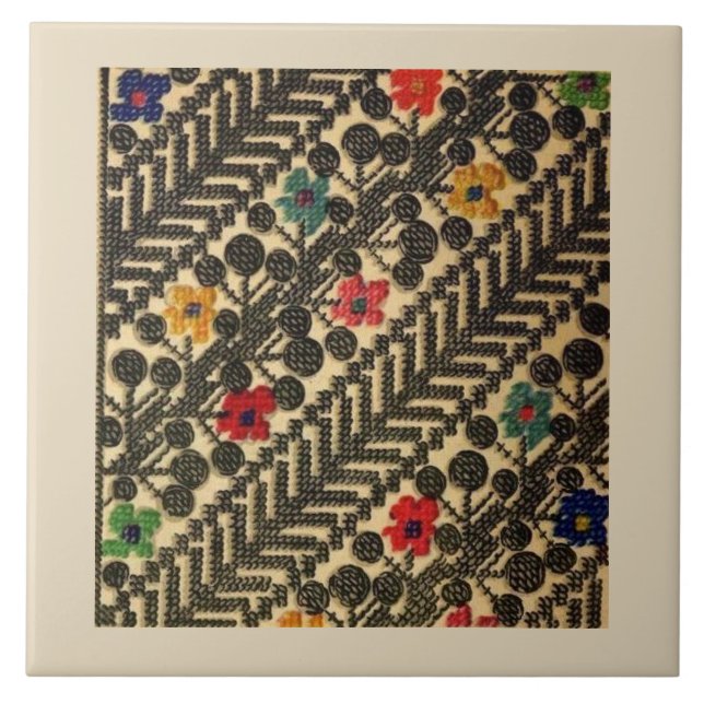 Ukrainian Vyshyvanka Embroidery Tile (Front)