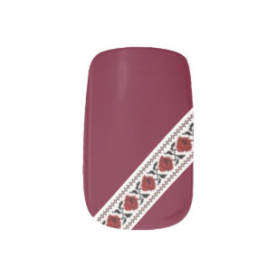Ukrainian Vyshyvanka Floral Embroidery Minx Nail Wraps