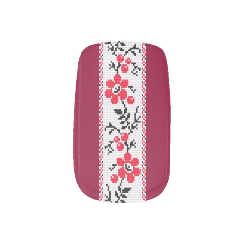 Ukrainian Vyshyvanka Floral Embroidery Minx Nail Wraps
