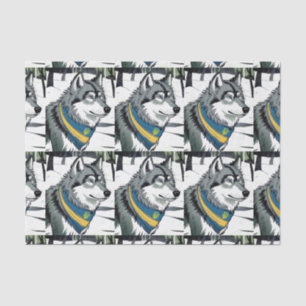 Ukrainian Wolf Symbol, Strong, Proud Ukraine Art Tissue Paper