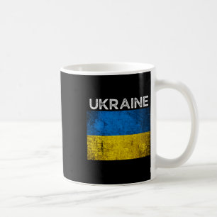 Ukrainian Yellow Blue Flag With Word Ukraine Distr Coffee Mug