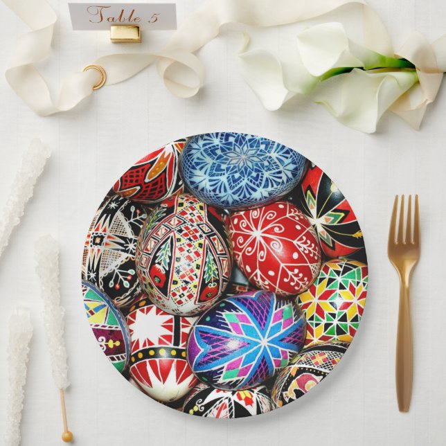 Ukranian Easter Eggs Paper Plates (Wedding)