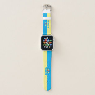 Ukranian flag with make peace not war! apple watch band