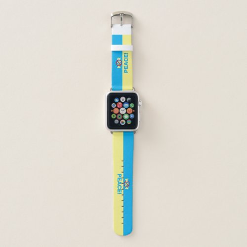 Ukranian flag with make peace not war apple watch band