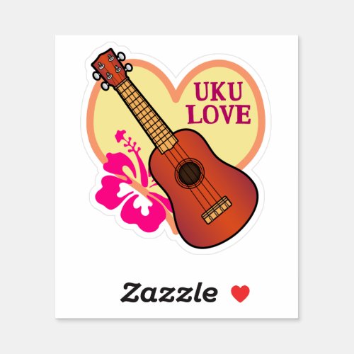 Uku Love Ukulele Sticker