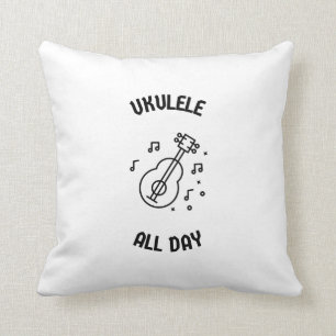 Ukulele all day throw pillow