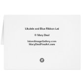 Ukulele and Blue Lei Cards (Back Horizontal)