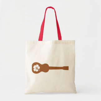 Ukulele and hibisbus tote bag
