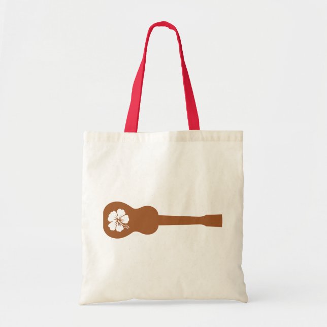 Ukulele and hibisbus tote bag (Front)