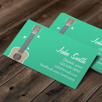 Ukulele Artist Cute Music Business Card by cardfactory at Zazzle