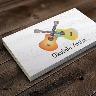 Ukulele Artist Music Notes Business Card