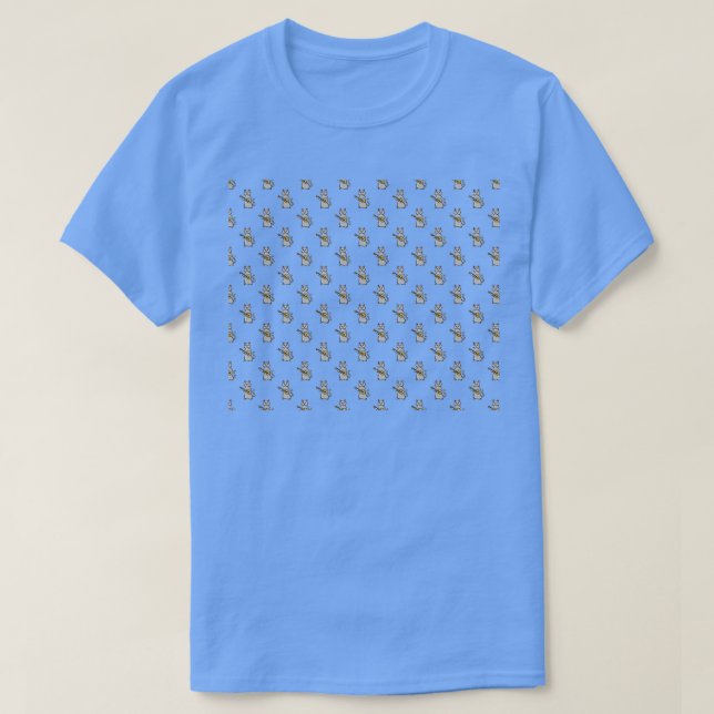 Ukulele Cat Pattern T-Shirt (Design Front)