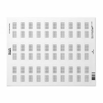 Ukulele Chord Chart 4-Fret Black Template Stickers
