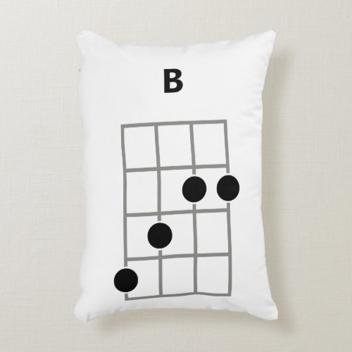 Ukulele Chord Diagram Throw Pillow  B  Bm