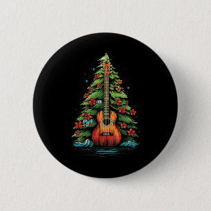 Ukulele Christmas Music Graphic Tees For Men Women Button