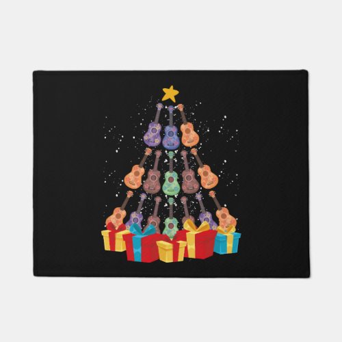 Ukulele Christmas Tree Merry Xmas Musical Doormat