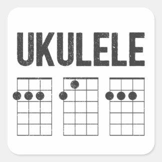Ukulele chrods dad square sticker