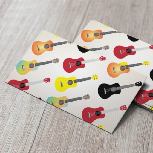 Customizable Colorful Ukulele Patterns Uke Artist Business Card