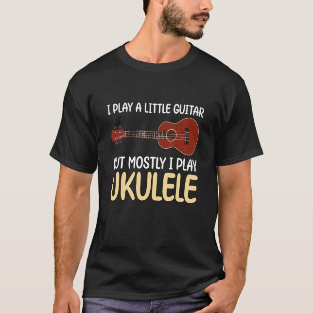 Ukulele Concert Electric  Ukulele Pun Little Guita T-Shirt (Front)