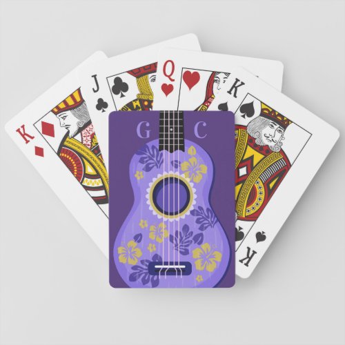 Ukulele custom monogram playing cards