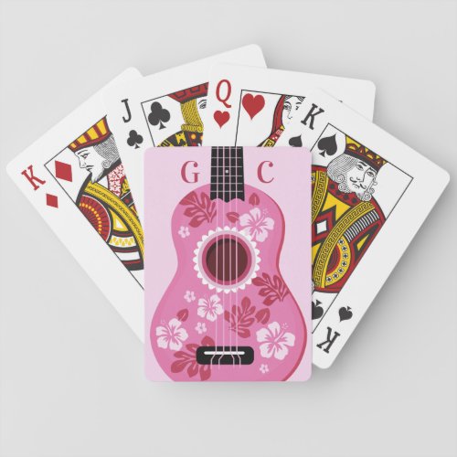 Ukulele custom monogram playing cards