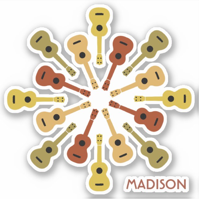UKULELE custom name Sticker (Front)
