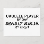 Ukulele Deadly Ninja by Night Postcard