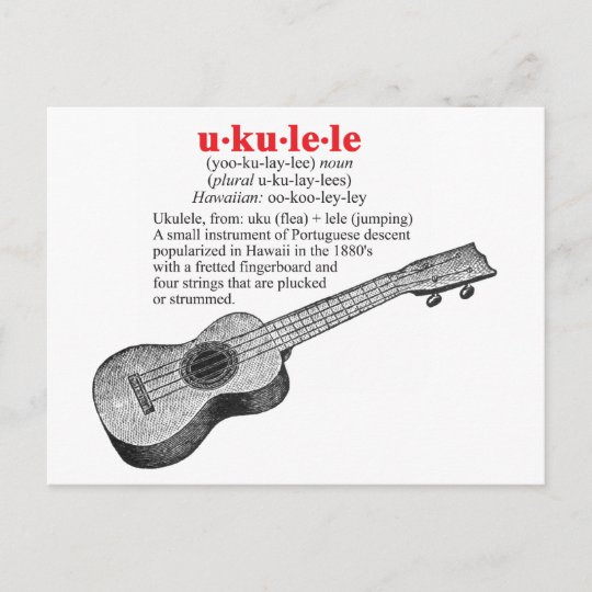 Ukulele Definition Postcard