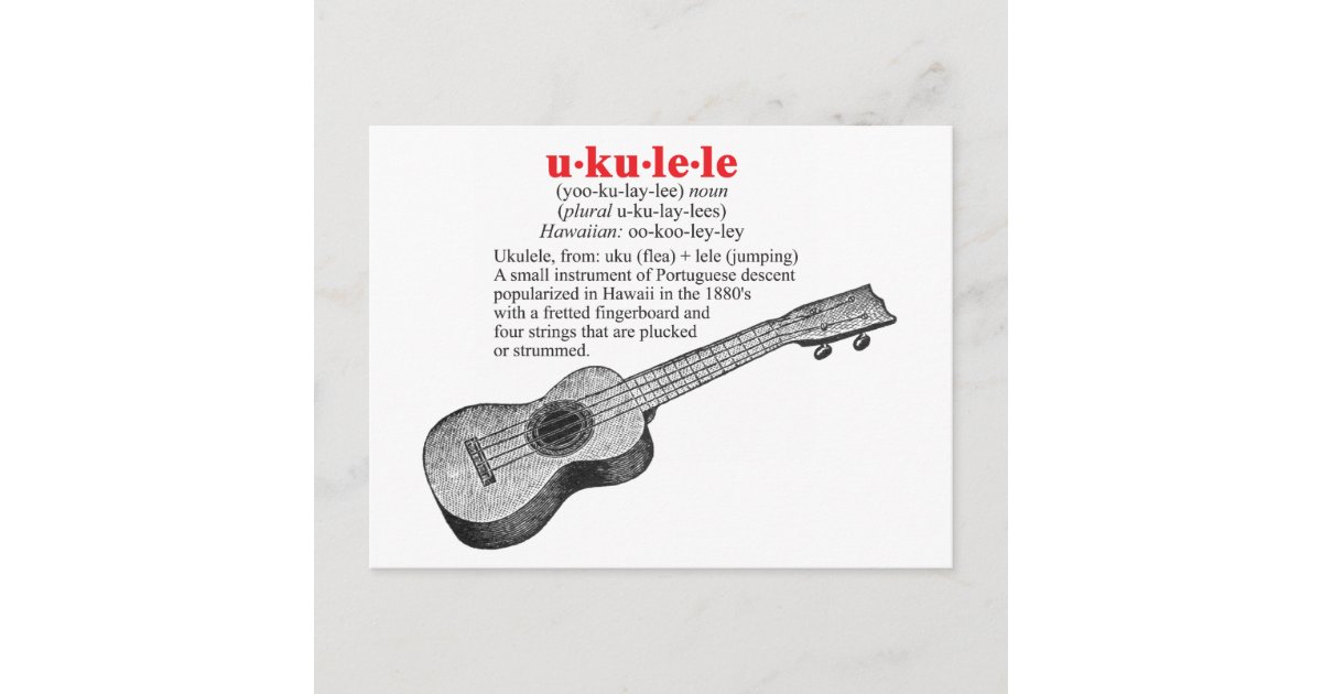 Ukulele Definition Postcard Zazzle