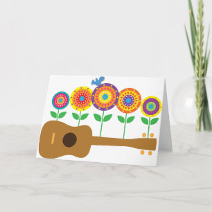 Ukulele Flowers Card