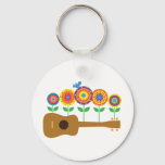 Ukulele Flowers Keychain