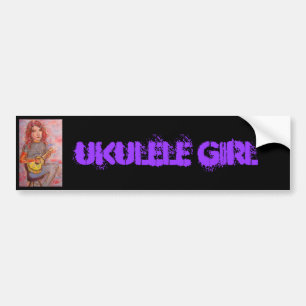 Ukulele Girl Bumper Sticker