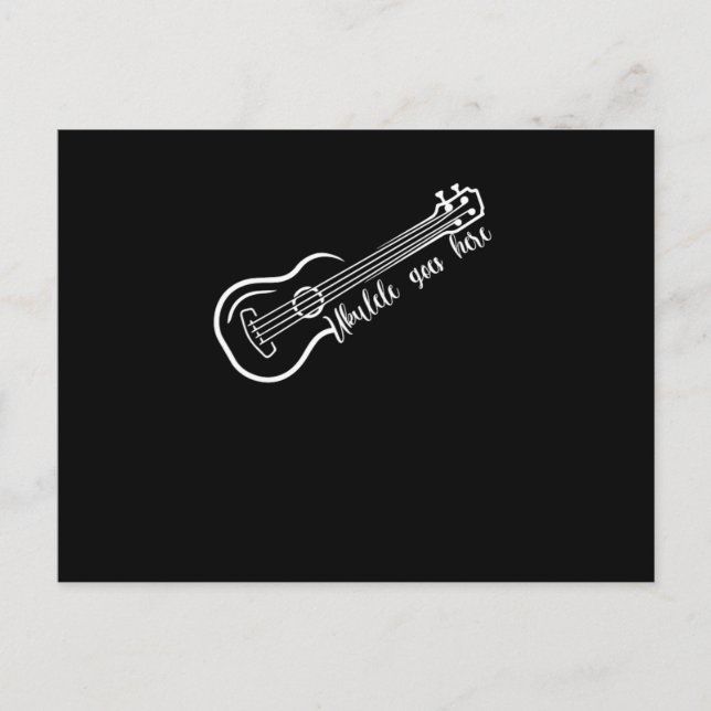 Ukulele Goes Here Music Instrument Guitar Gift Postcard (Front)