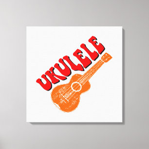 Ukulele Groovy Text Art Canvas Print