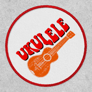 Ukulele Groovy Text Art Patch