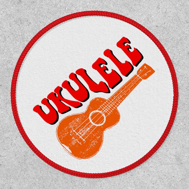 Ukulele Groovy Text Art Patch (Front)