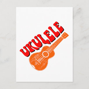 Ukulele Groovy Text Art Postcard