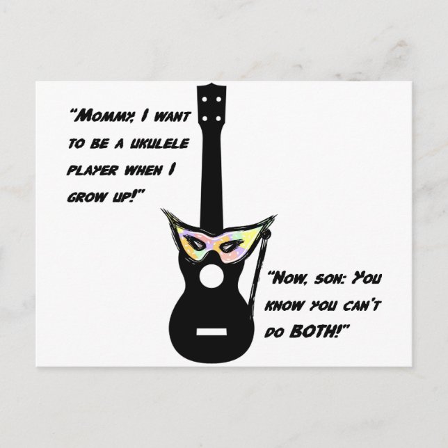 Ukulele Grown Up Humor Postcard (Front)